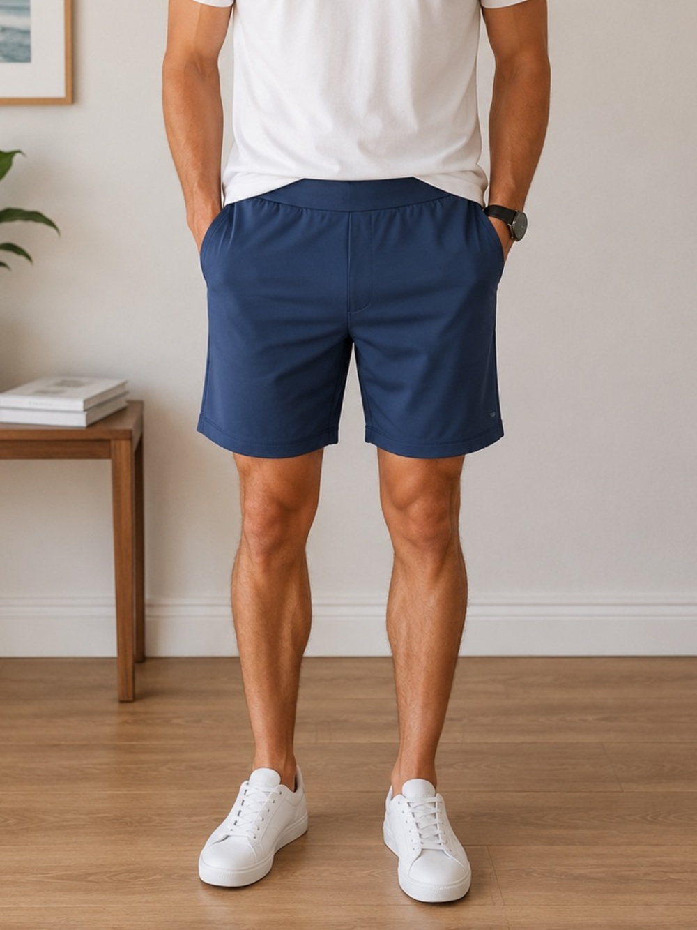 32 Degrees Cool Men’s Blue Performance Athletic Shorts XL 40” Waist Stretch